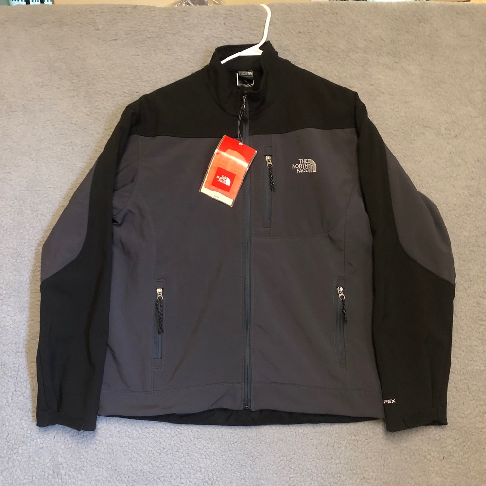 The North Face Apex Bionic Softshell Jacket Mens Large Grey Black AMVY001 NWT